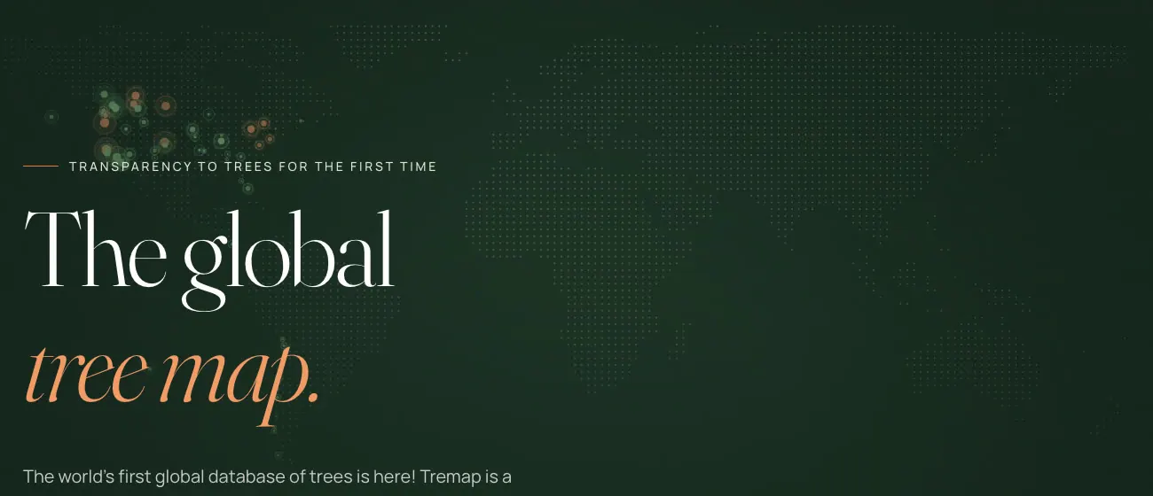 Tremap website: the global tree map, 15,641,390 trees